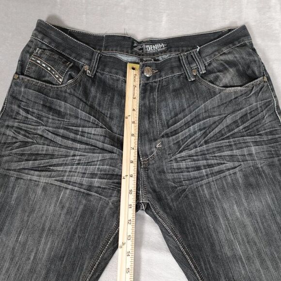 Vintage Jinzu Denim Jeans Mens 36x32 Straight Fit Flap Pocket Distress Blue Y2K - Picture 12 of 12